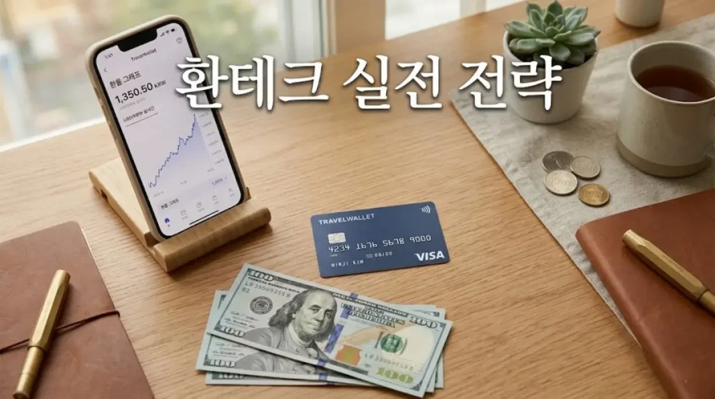 서랍 속 여행용 카드와 달러가 놓인 책상 풍경. 여행용 카드가 재테크의 훌륭한 스승이 되었습니다.