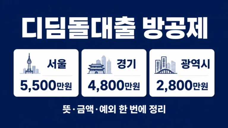 디딤돌대출 방공제 뜻 지역별 금액 예외 조건 총정리