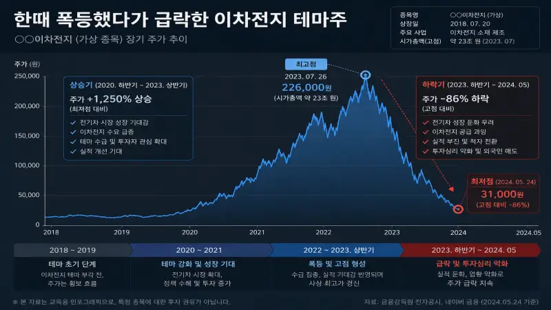상장폐지 투자 교훈 감사의견 거절 이차전지 테마주 위험